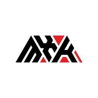 design del logo della lettera del triangolo mxk con forma triangolare. monogramma di design del logo del triangolo mxk. modello di logo vettoriale triangolo mxk con colore rosso. logo triangolare mxk logo semplice, elegante e lussuoso. mxk