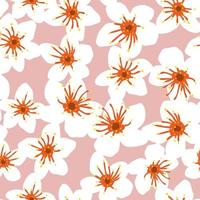 vettore bianco, rosa arancio motivo floreale astratto alla moda senza cuciture per stampe su carta da imballaggio in tessuto.