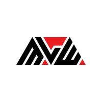 design del logo della lettera triangolare mlw con forma triangolare. monogramma di design del logo del triangolo mlw. modello di logo vettoriale triangolo mlw con colore rosso. logo triangolare mlw logo semplice, elegante e lussuoso. mlw