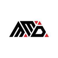 design del logo della lettera triangolare mmd con forma triangolare. monogramma di design del logo del triangolo mmd. modello di logo vettoriale triangolo mmd con colore rosso. logo triangolare mmd logo semplice, elegante e lussuoso. mmd