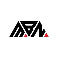 design del logo della lettera triangolare mbn con forma triangolare. monogramma di design del logo del triangolo mbn. modello di logo vettoriale triangolo mbn con colore rosso. logo triangolare mbn logo semplice, elegante e lussuoso. mb