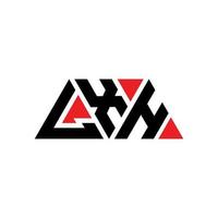 logo lettera triangolare lxh con forma triangolare. lxh triangolo logo design monogramma. modello di logo vettoriale triangolo lxh con colore rosso. logo triangolare lxh logo semplice, elegante e lussuoso. lxh