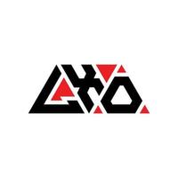 logo della lettera triangolare lxo con forma triangolare. monogramma di design del logo triangolo lxo. modello di logo vettoriale triangolo lxo con colore rosso. logo triangolare lxo logo semplice, elegante e lussuoso. lxo