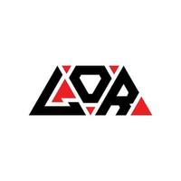 lor triangolo lettera logo design con forma triangolare. lor triangolo logo design monogramma. modello di logo vettoriale triangolo lor con colore rosso. lor logo triangolare logo semplice, elegante e lussuoso. lor