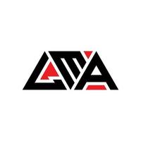 logo lettera triangolo lma con forma triangolare. LMA triangolo logo design monogramma. modello di logo vettoriale triangolo lma con colore rosso. lma logo triangolare logo semplice, elegante e lussuoso. lma