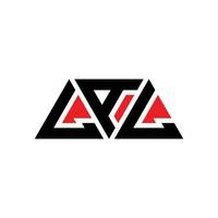 design del logo della lettera del triangolo lal con forma triangolare. monogramma lal triangolo logo design. modello di logo vettoriale triangolo lal con colore rosso. logo triangolare lal logo semplice, elegante e lussuoso. lal