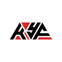 design del logo della lettera del triangolo kyf con forma triangolare. kyf triangolo logo design monogramma. modello di logo vettoriale triangolo kyf con colore rosso. logo triangolare kyf logo semplice, elegante e lussuoso. kyf
