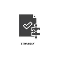il segno di vettore del simbolo di strategia è isolato su uno sfondo bianco. colore dell'icona modificabile.