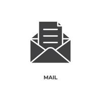 il segno di vettore del simbolo della posta è isolato su uno sfondo bianco. colore dell'icona modificabile.