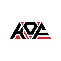 kof triangolo logo design lettera con forma triangolare. monogramma di design del logo del triangolo kof. modello di logo vettoriale triangolo kof con colore rosso. logo triangolare kof logo semplice, elegante e lussuoso. kof