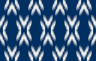 sfondo di design etnico ikat bianco e blu. motivo floreale ikat senza cuciture in arte astratta ricamo tribale e popolare. art ornament print.design per moquette, carta da parati, abbigliamento, avvolgimento, moda in tessuto vettore