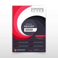 design professionale della copertina rossa e bianca per il volantino della relazione annuale aziendale. utilizzare in volantini, cataloghi o riviste, libri o brochure, opuscoli o volantini, poster o striscioni. modello vettoriale in formato a4.