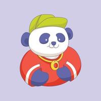 simpatico cartone animato in stile panda swag vettore