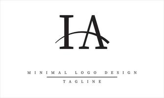 ia o ai vettore di progettazione del logo minimale