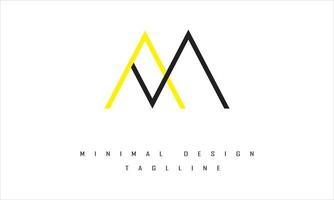 am o ma minimal logo design illustrazione arte vettoriale