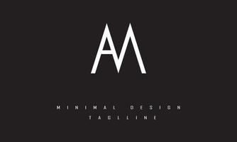 am o ma minimal logo design illustrazione arte vettoriale