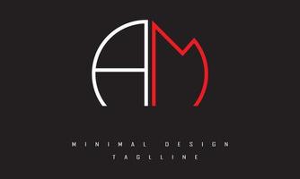 am o ma minimal logo design illustrazione arte vettoriale