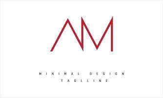 am o ma minimal logo design illustrazione arte vettoriale