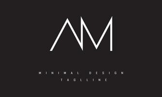 am o ma minimal logo design illustrazione arte vettoriale