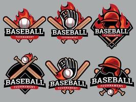 set di loghi ed emblemi di baseball vettore