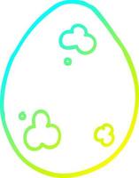 uovo di cartone animato di disegno a tratteggio a gradiente freddo vettore