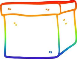 scatola di cartone del fumetto di disegno a tratteggio sfumato arcobaleno vettore