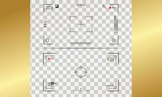 modello di mirino orizzontale della fotocamera su uno sfondo trasparente. schermata di registrazione video. eps 10 vettore