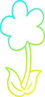 gradiente freddo disegno a tratteggio fiore simpatico cartone animato vettore