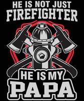 disegno della maglietta del vigile del fuoco vettore