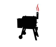 vettore della griglia a carbone, modello di logo della griglia del barbecue