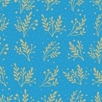 Reticolo senza giunte con le sagome di erbe e fiori. sfondo botanico luminoso nei colori della bandiera ucraina. illustrazione vettoriale disegnata a mano per carta, tessuto, design.