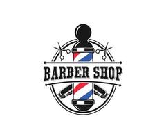 logo vintage da barbiere. modello di vettore di logo del negozio di barbiere