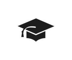 simbolo del segno di vettore isolato illustrazione dell'icona del cappuccio di graduazione