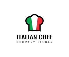 design del logo aziendale del cappello da chef italiano vettore