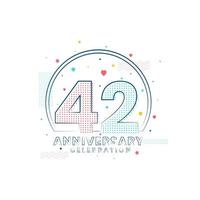 Celebrazione dell'anniversario di 42 anni, design moderno per 42 anni vettore