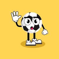illustrazione grafica vettoriale personaggio dei cartoni animati di carino mascotte calcio con posa. adatto per l'illustrazione di libri per bambini.