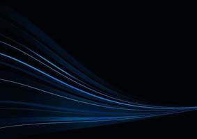 effetto di velocità blu ondulato astratto su sfondo nero illustrazione vettoriale