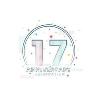 Celebrazione dell'anniversario di 17 anni, design moderno per 17 anni vettore