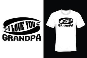 design della maglietta del nonno, vintage, tipografia vettore