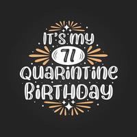 è il mio 71esimo compleanno in quarantena, la festa del 71esimo compleanno in quarantena. vettore