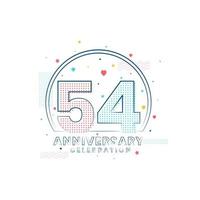 Celebrazione dell'anniversario di 54 anni, design moderno per 54 anni vettore