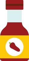 icona piatta bottiglia di salsa vettore
