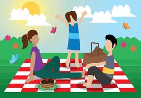 Famiglia, pic-nic, vettore