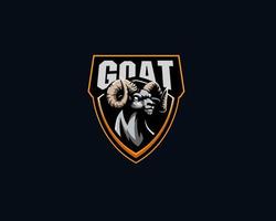 logo della mascotte esport della forza della capra vettore