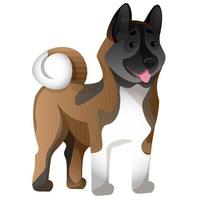 illustrazione vettoriale del cane akita americano