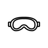 maschera da nuoto con illustrazione del profilo vettoriale dell'icona del ponte nasale fuso