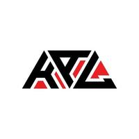 design del logo della lettera del triangolo kal con forma triangolare. monogramma di design del logo del triangolo kal. modello di logo vettoriale triangolo kal con colore rosso. logo triangolare kal logo semplice, elegante e lussuoso. kal