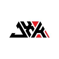 jxk triangolo logo design lettera con forma triangolare. monogramma di design del logo del triangolo jxk. modello di logo vettoriale triangolo jxk con colore rosso. jxk logo triangolare logo semplice, elegante e lussuoso. jxk