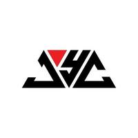 jyc triangolo logo lettera design con forma triangolare. monogramma di design del logo del triangolo jyc. modello di logo vettoriale triangolo jyc con colore rosso. logo triangolare jyc logo semplice, elegante e lussuoso. jic