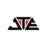 jte triangolo logo design lettera con forma triangolare. monogramma di design del logo del triangolo jte. modello di logo vettoriale triangolo jte con colore rosso. jte logo triangolare logo semplice, elegante e lussuoso. jte